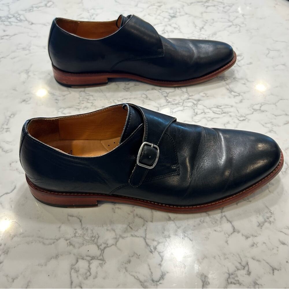 Warfield & Grand Black Leather Single Monk Mens Dress Shoe Size 10